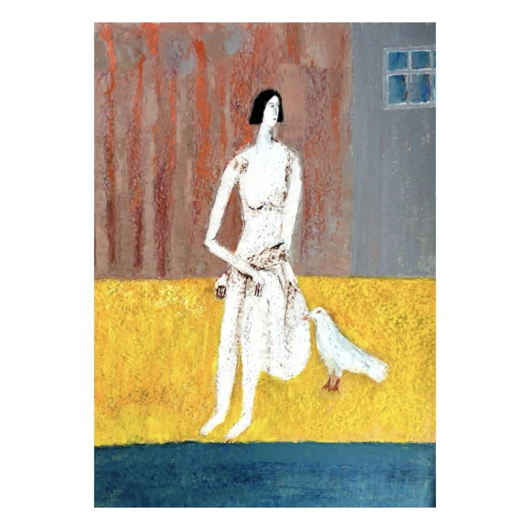 Mujer con paloma - Bruno Berthier