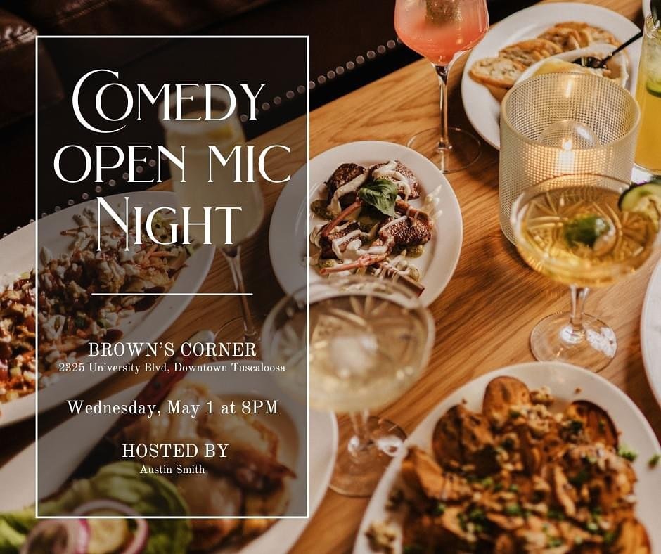 We&rsquo;re back for round 2 of Open Mic Comedy Night TOMORROW! 🎤🍸🍴Join us for dinner + drinks! Doors open at 4PM, comedy starts at 8PM!