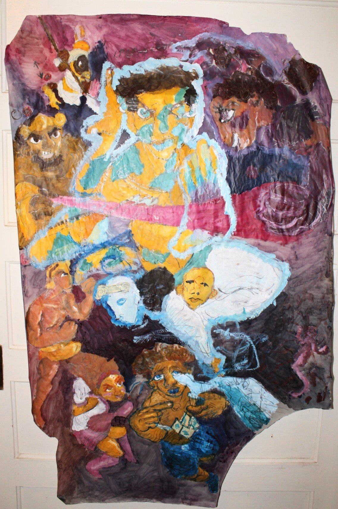 Fulfillment of the Prophets, Acrylic paint and graphite pencil on vellum, 42 inches x 56 inches, 2023.