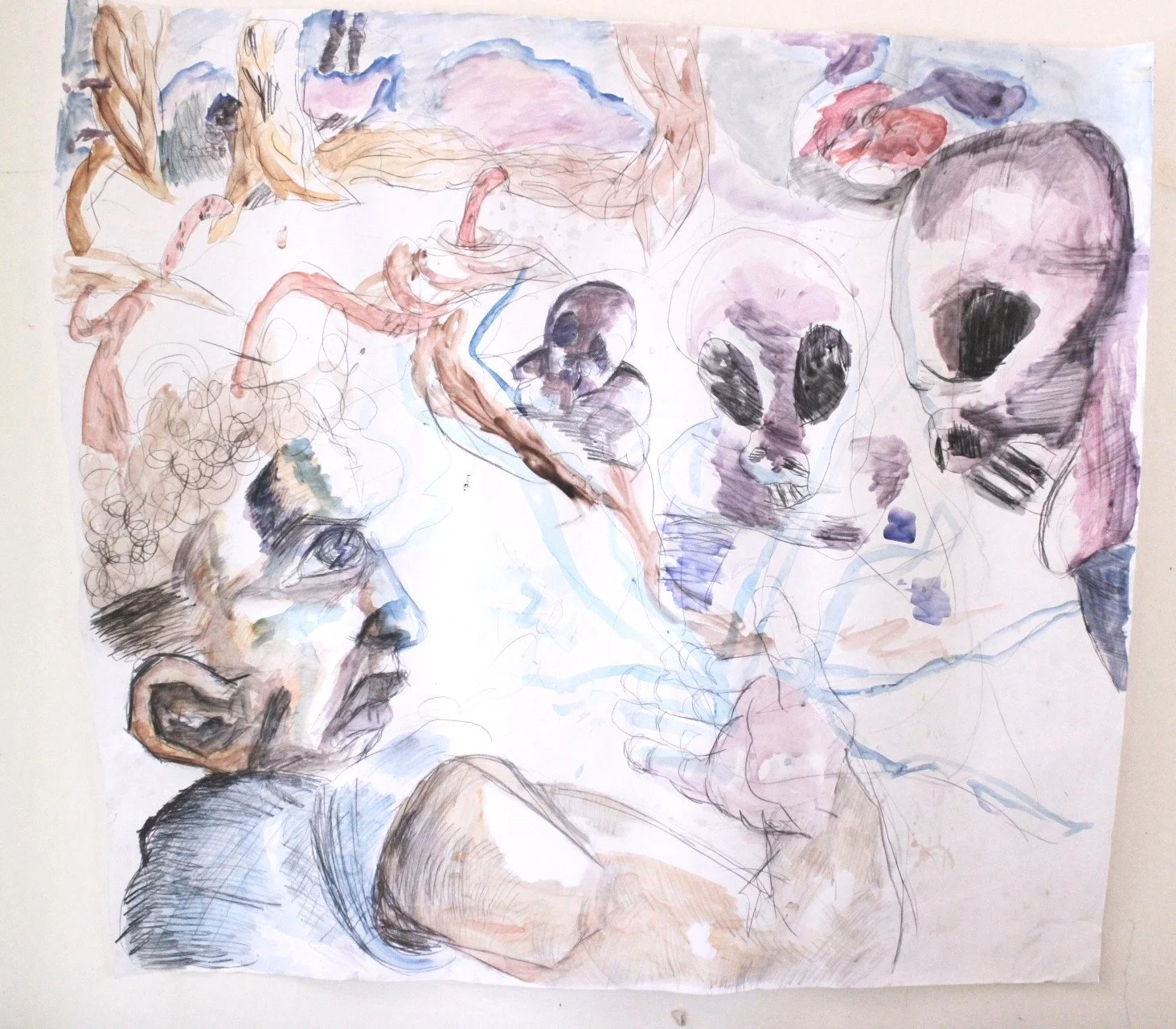 RPG: Random Encounter, Watercolor, ink wash, and graphite pencil on Mixed media paper, 2021.