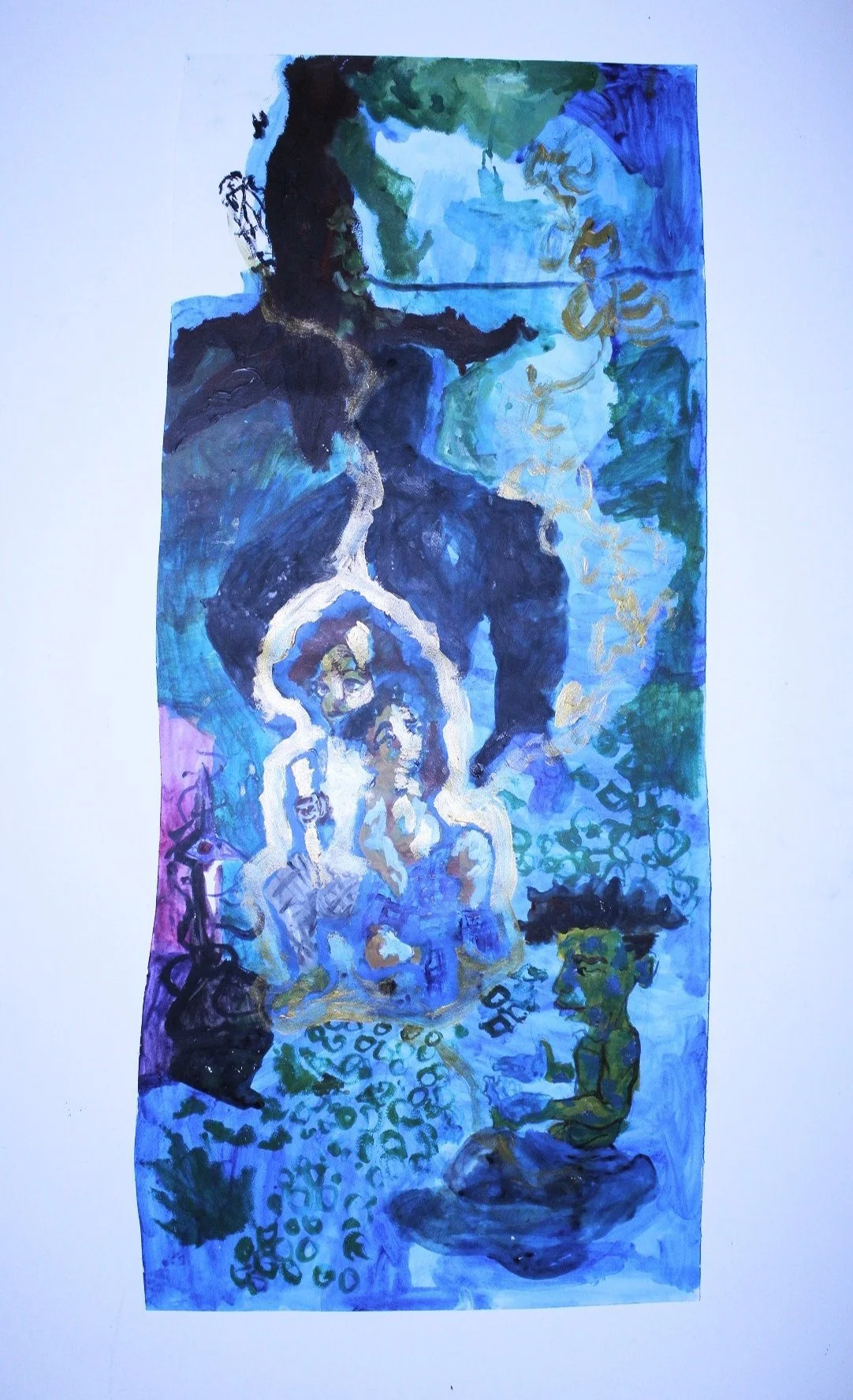 New Earth and Heavens, Acrylic paint and watercolor on Mixed media paper, 2022.