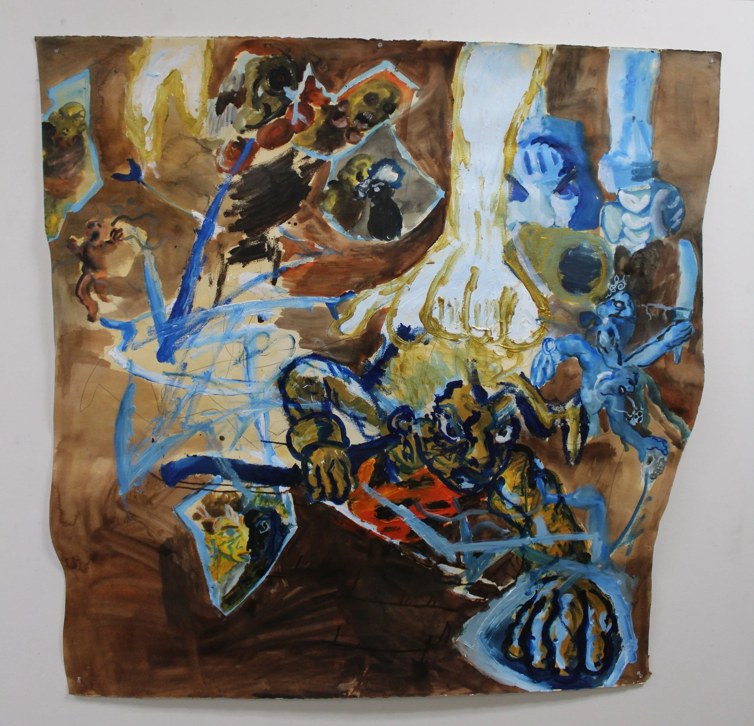 VII. Light, Acrylic paint and graphite pencil on Arches paper, 51 inches x 52 inches,2023.