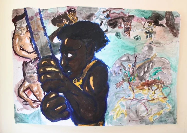 Ceder Forest I, Acrylic paint, watercolor, and graphite pencil on Mixed media paper, 36 inches x 36 inches, 2023.
