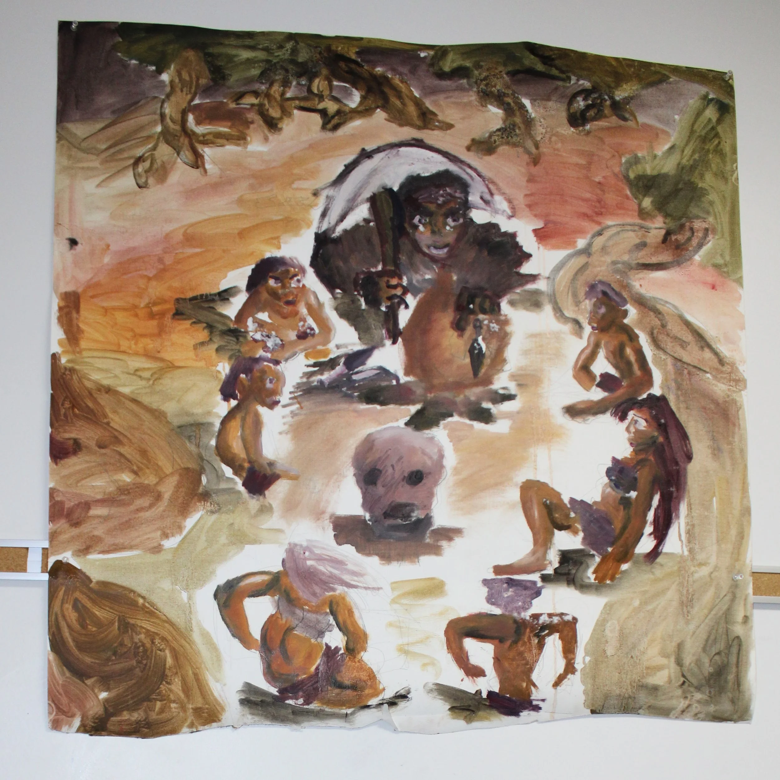 II. Patriarch, Oil and graphite pencil on Canvas paper, 36 inches x 36 inches, 2023.
