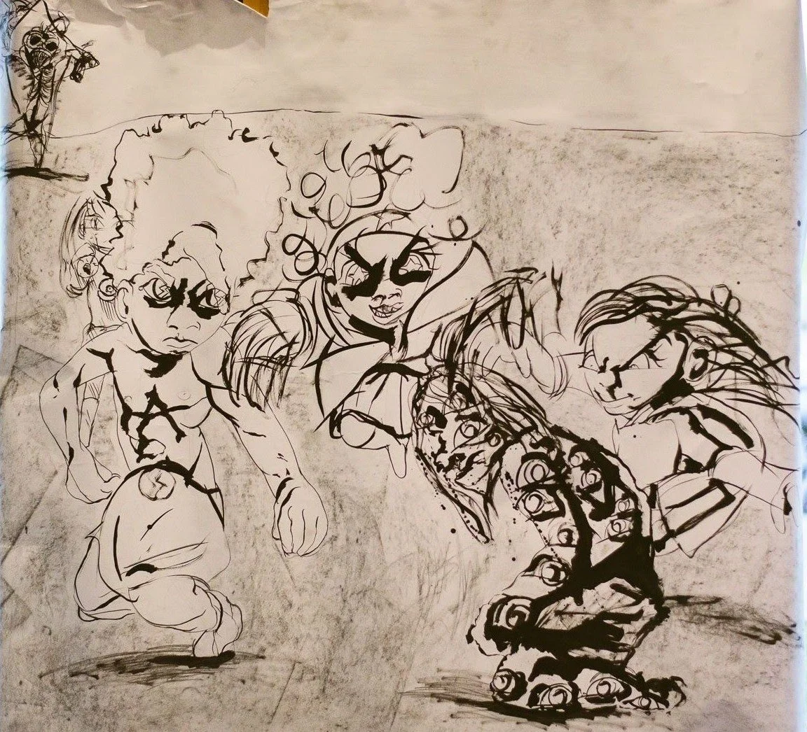 Hunter x Hunter II: Godspeed, Graphite pencil and ink on Primed Mixed media paper, 48 x 56 inches, 2021.