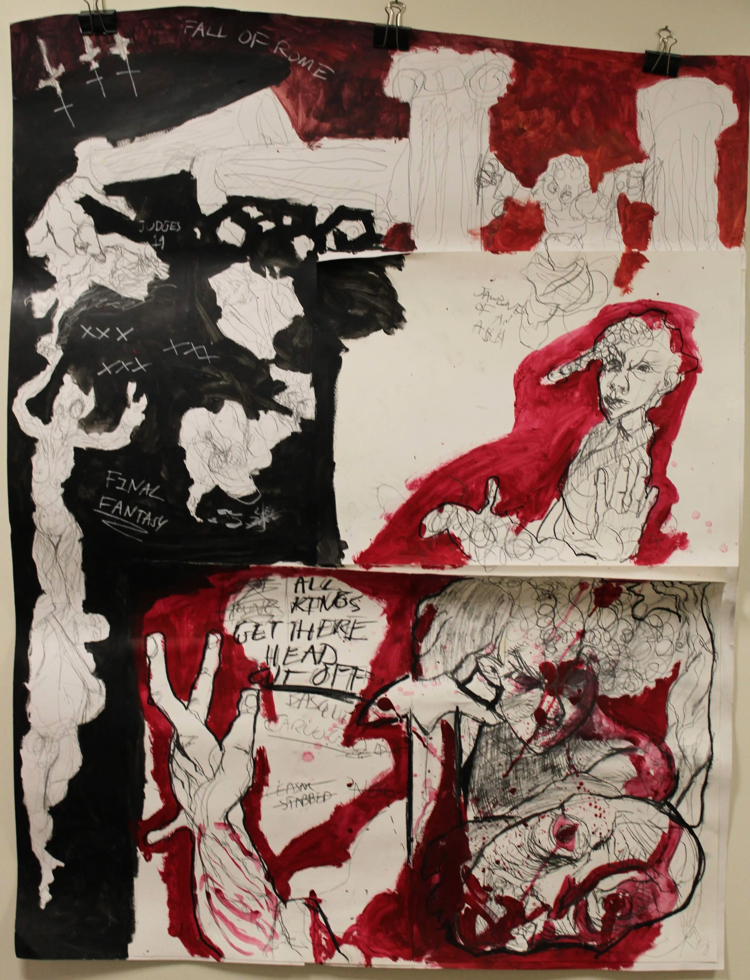 XXX, Graphite pencil, white pencil, and acrylic paint on Bristol paper, 42 inches x 54 inches, 2022.