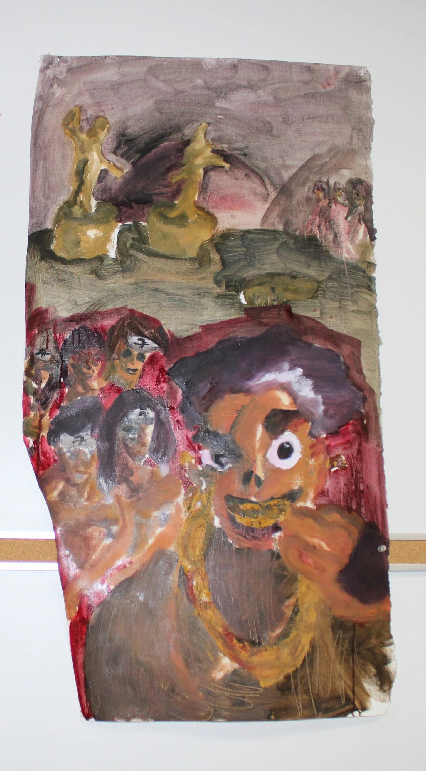III. Gold taken from idols, Oil and graphite pencil on Canvas paper, 35 inches x 36 inches, 2023