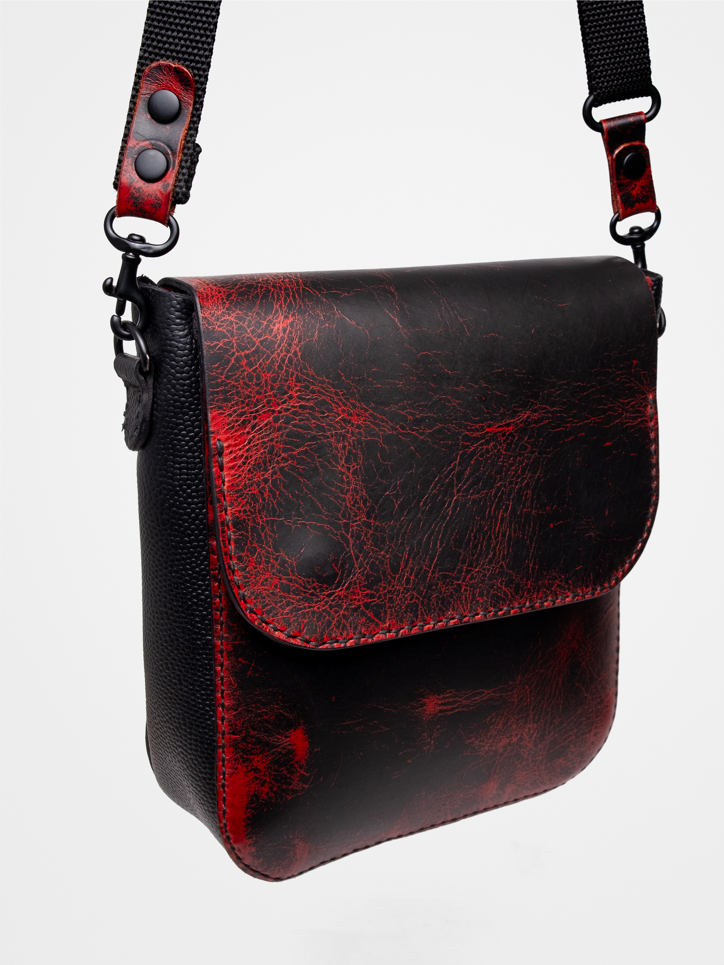 Red Ghost Leather Crossbody Bag