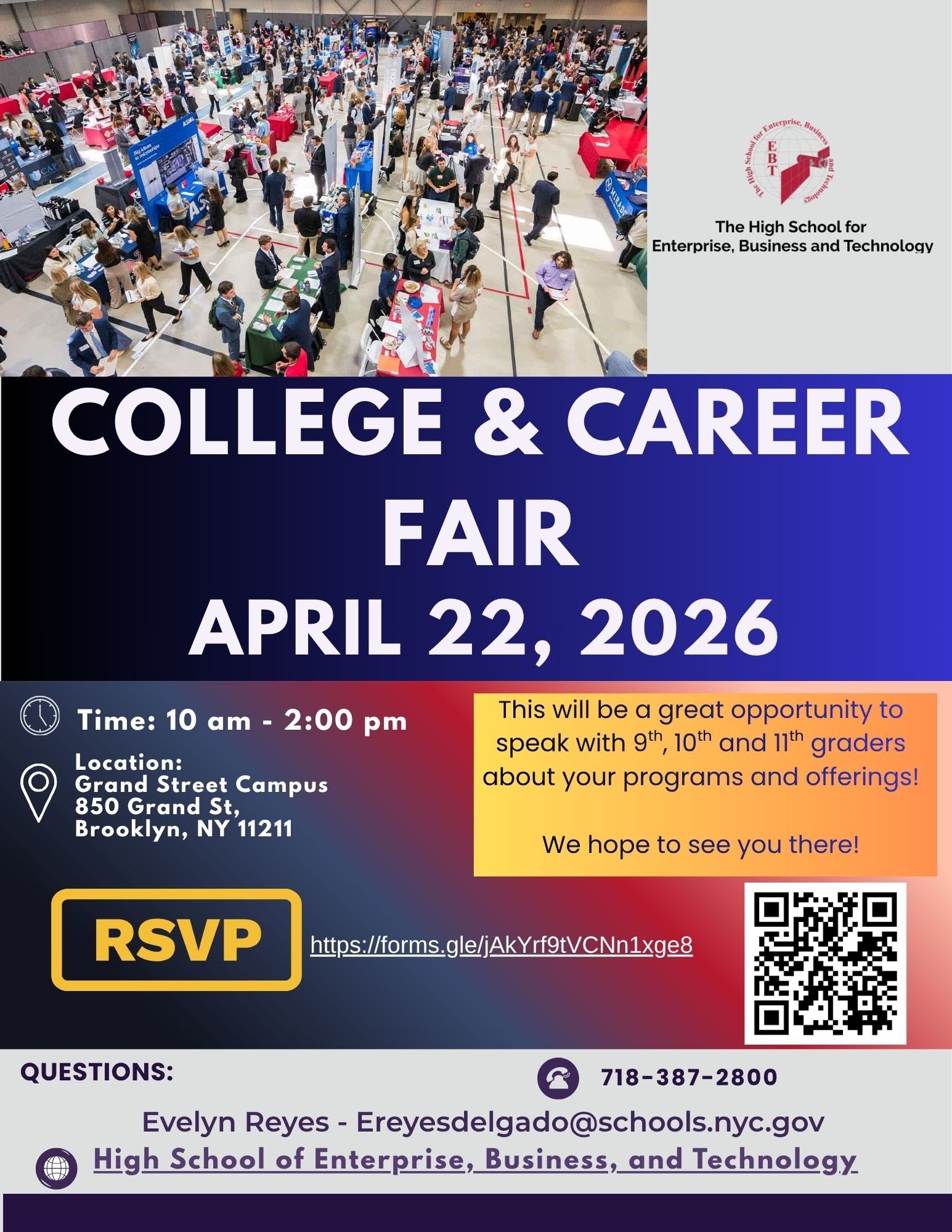  College and Career Fair - The High School for Enterprise Business and Technolog