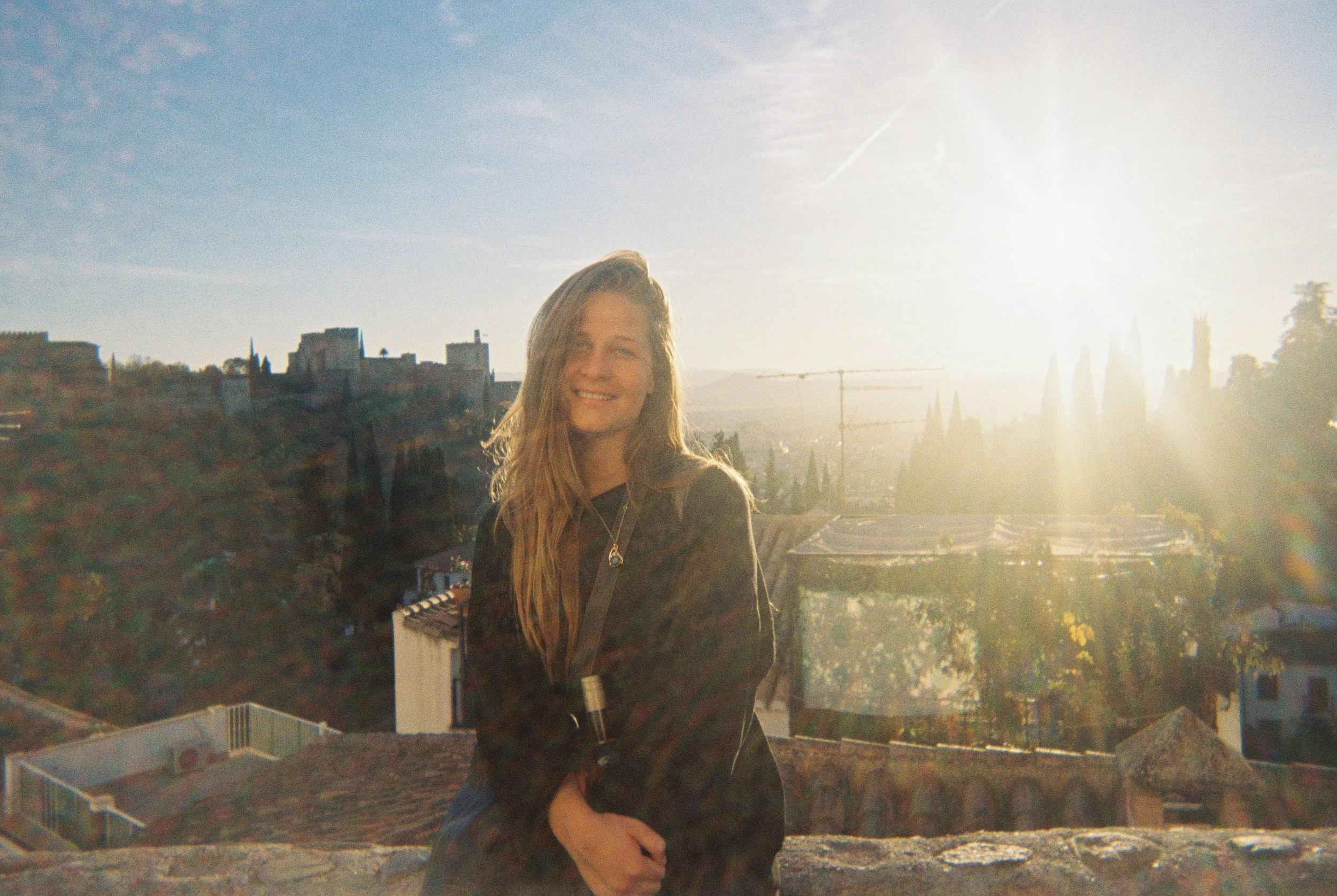 Yours truly. David took this picture on the walk up to the hill to watch the sunset