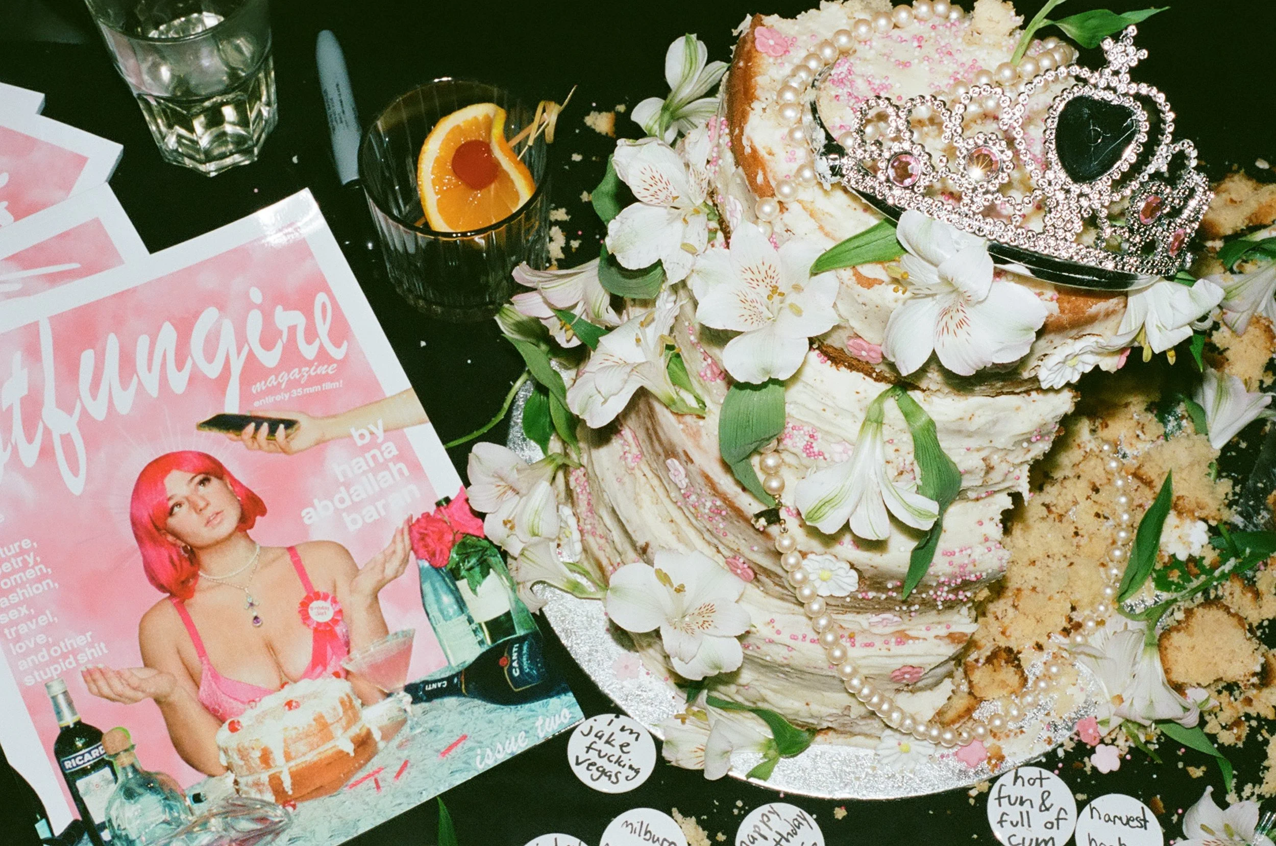 Hana created a magazine called hotfungirl, she included some of my work in it as well bless her, and we had an art show and magazine launch at a cafe/gallery in London. Still Life of Cake and Mag. 
