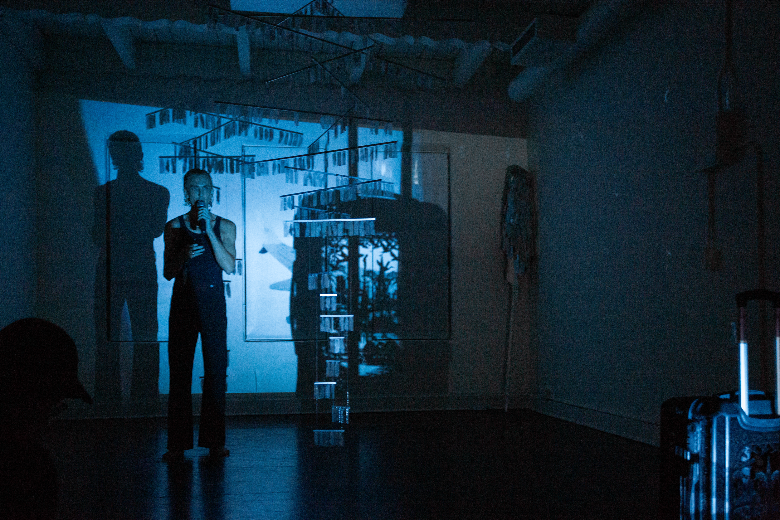 Severin Hallauer’s New Skies Art Performance at Induction Gallery, Granada Buildings, Los Angeles, 2026.