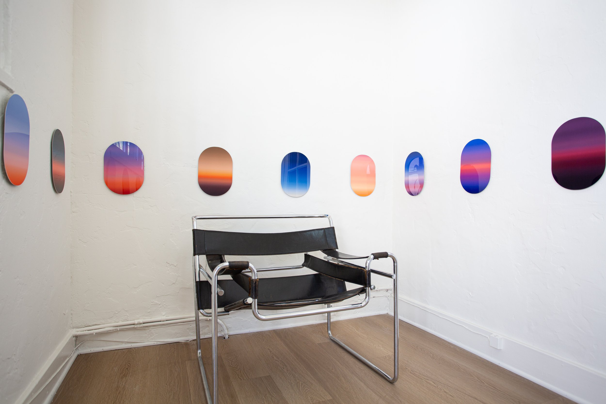 Severin Hallauer, New Skies, 2026, solo exhibition at Induction Gallery, Granada Buildings, Los Angeles, California. Contemporary art installation exploring migration, visibility, belonging, heritage, emancipation, and displacement.