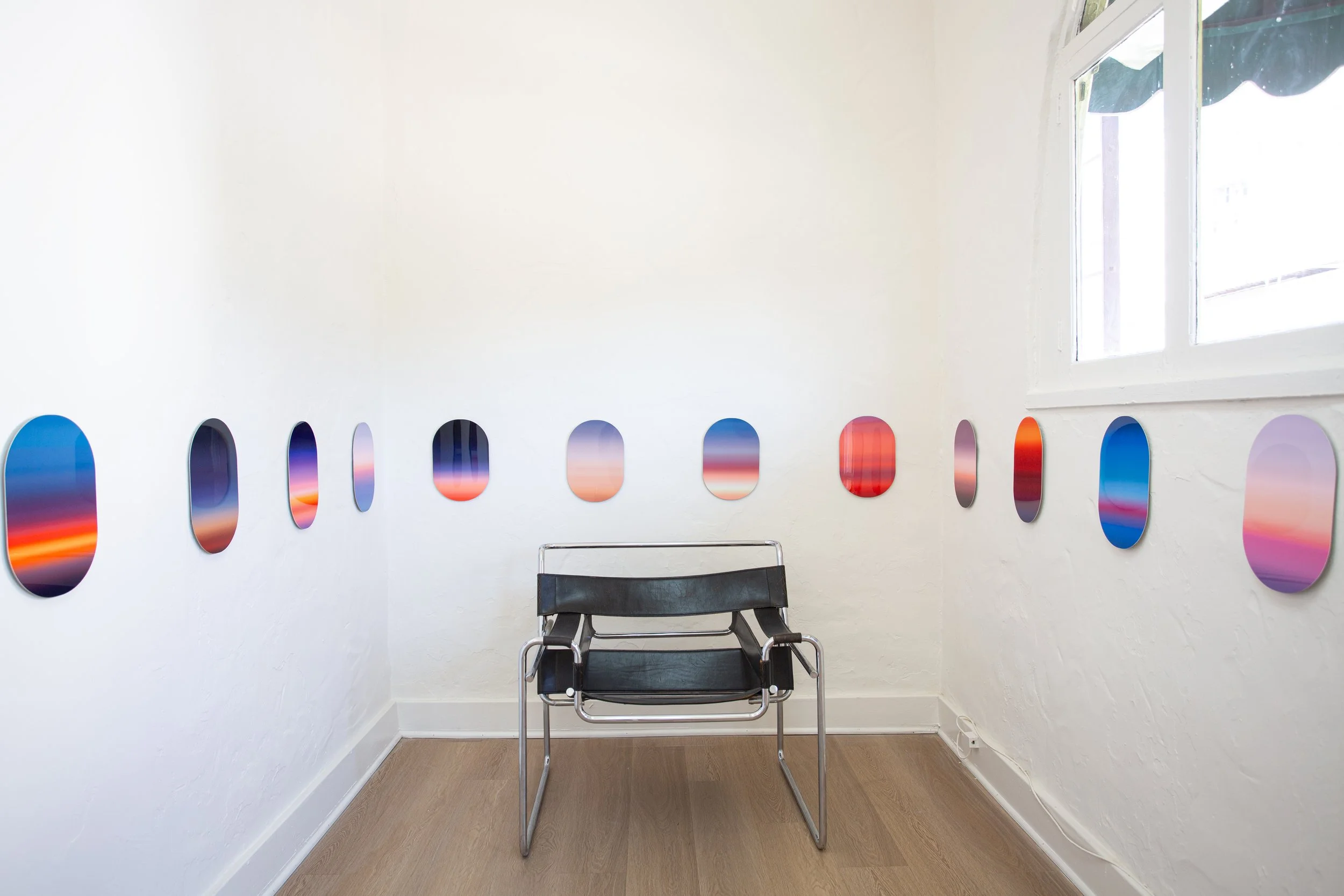 Severin Hallauer, New Skies, 2026, solo exhibition at Induction Gallery, Granada Buildings, Los Angeles, California. Contemporary art installation exploring migration, visibility, belonging, heritage, emancipation, and displacement.