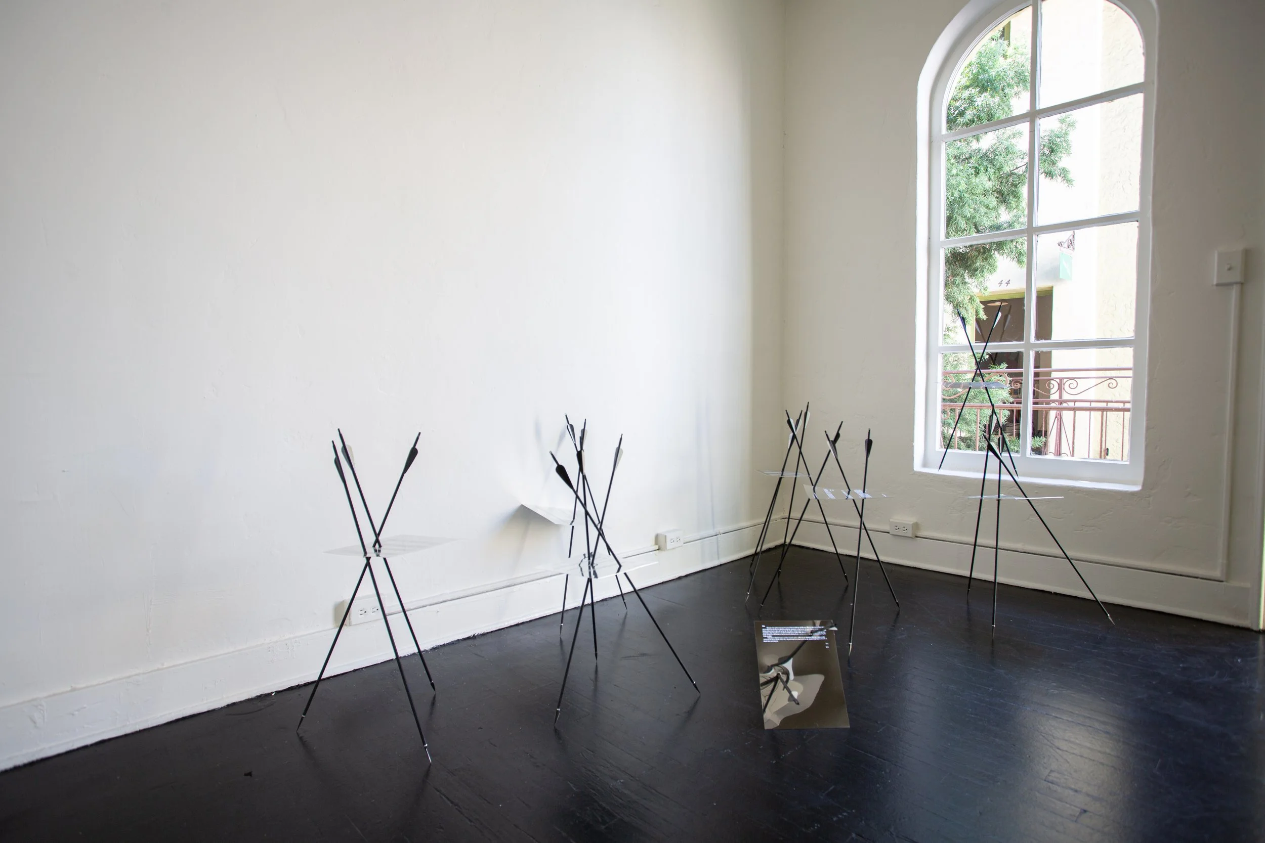 Installation view of Severin Hallauer’s New Skies at Induction Gallery, Granada Buildings, Los Angeles, 2026.