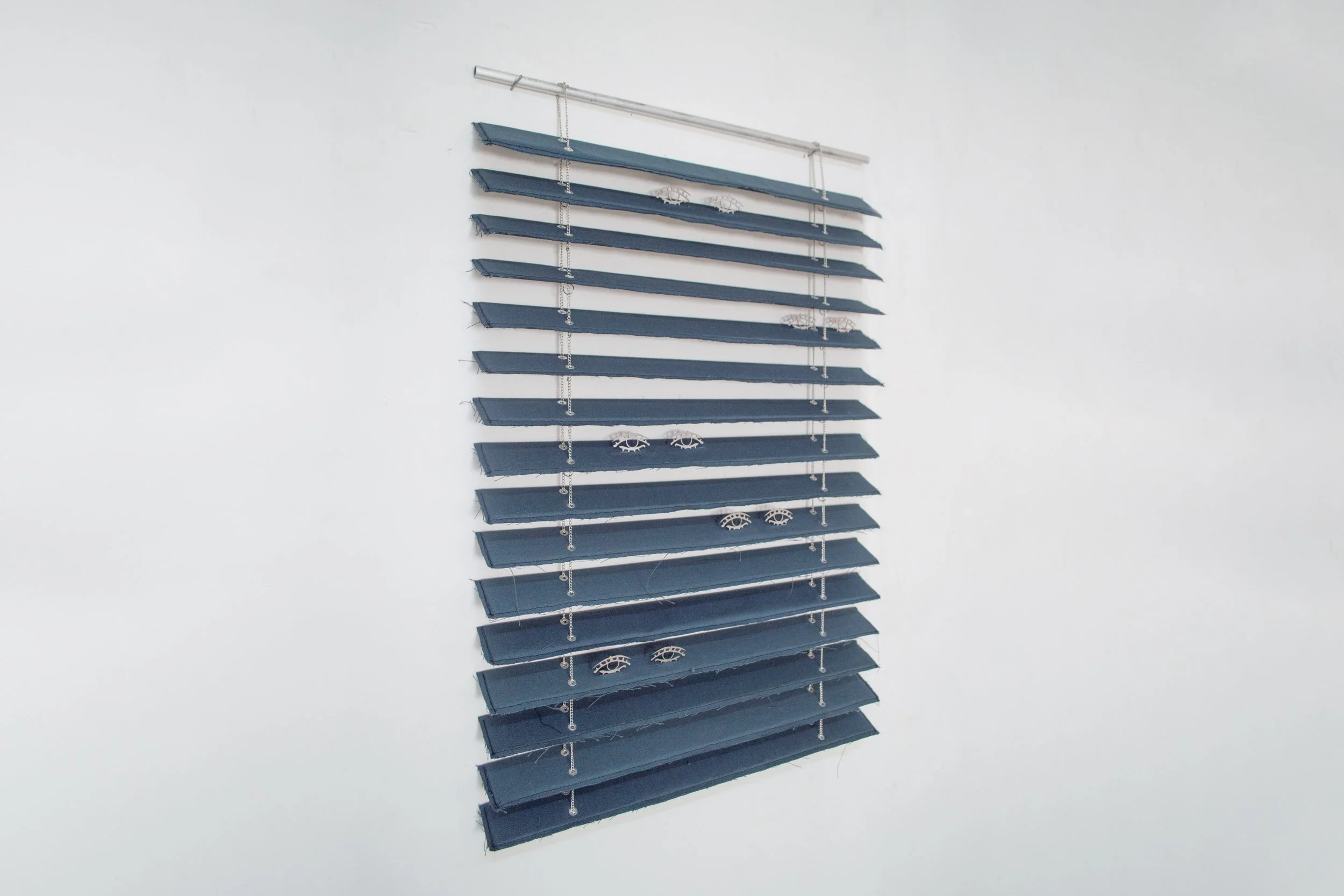 Severin Hallauer, In Sight / Insight, 2026, is an ongoing series exploring the politics of visibility through motifs of curtains, shutters, windows, and horizons. Oscillating between architecture and landscape, the works investigate the domestic thre