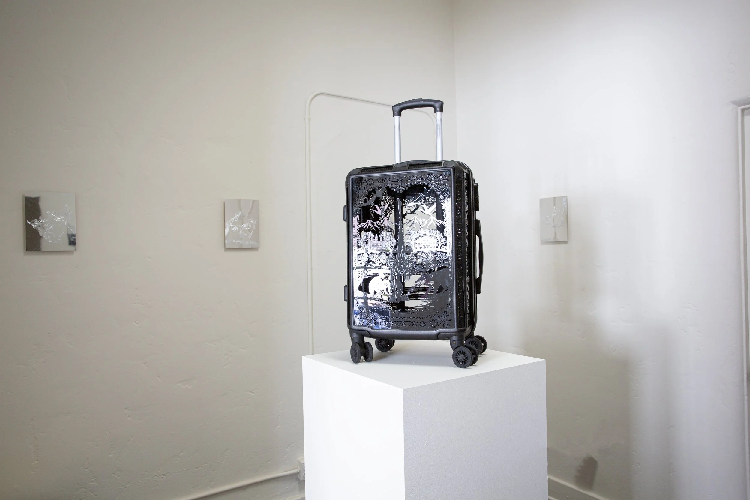 Installation view of Severin Hallauer’s New Skies at Induction Gallery, Granada Buildings, Los Angeles, 2026.