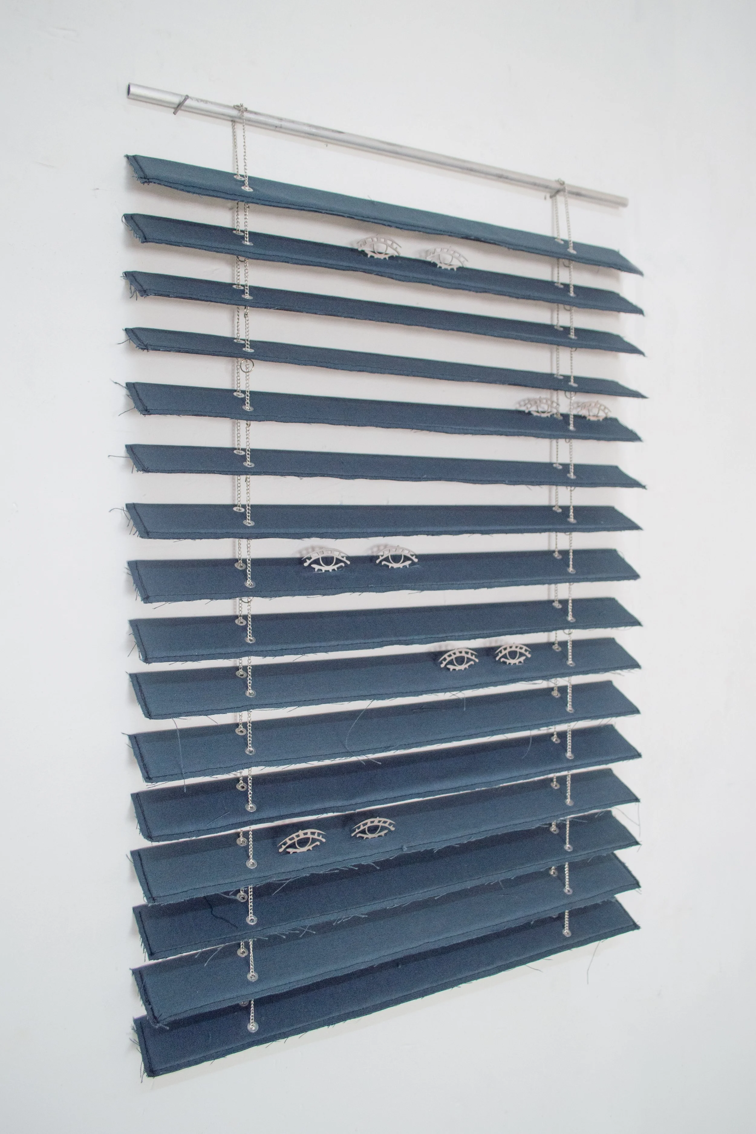 Severin Hallauer, In Sight / Insight, 2026, is an ongoing series exploring the politics of visibility through motifs of curtains, shutters, windows, and horizons. Oscillating between architecture and landscape, the works investigate the domestic thre