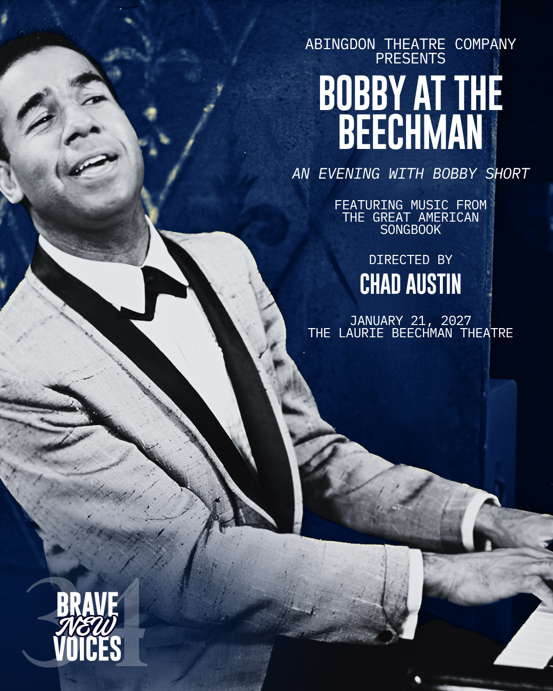 ATC Presents BOBBY AT THE BEECHMAN an Evening with Bobby Short on January 21, 2027