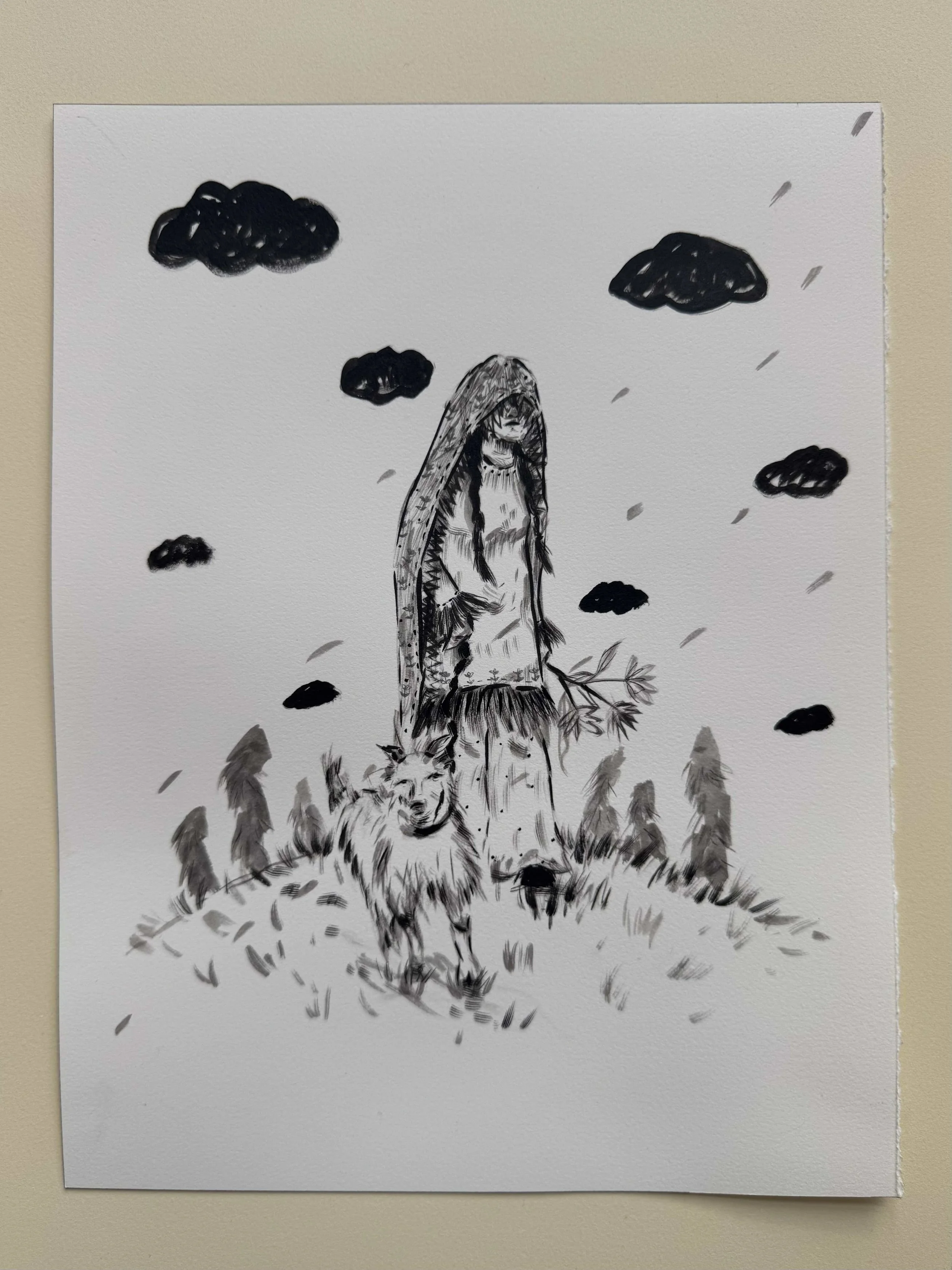 shepherd, 12 x 9.5 inches