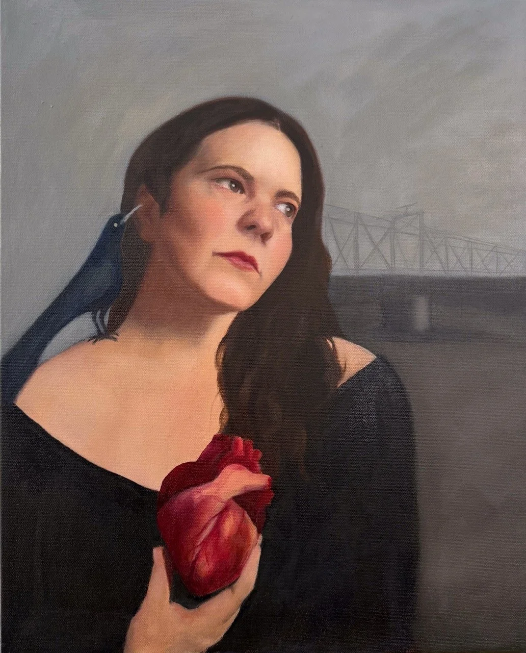 Self-Portrait at the Rio Grande • 16x20 • oil on canvas