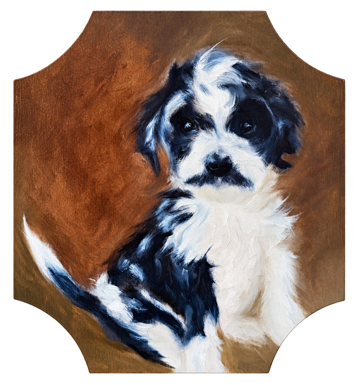 Pablo Pickles, pet portrait in oil