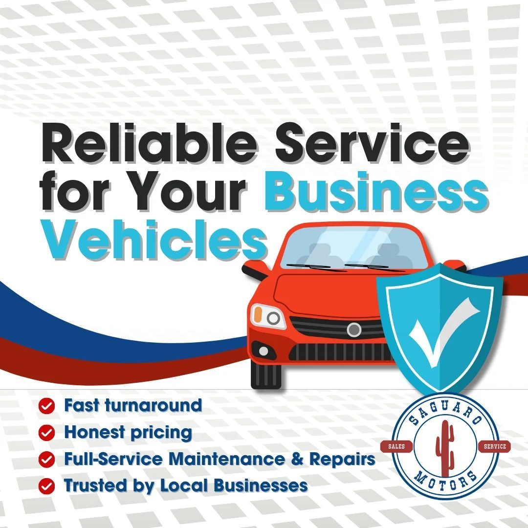 Keep Your Commercial Vehicles Rolling 
When your business vehicles are down, so is your productivity. At Saguaro Motors, we specialize in fast, reliable service to get your commercial vehicles back on the road quickly - because downtime isn’t a
