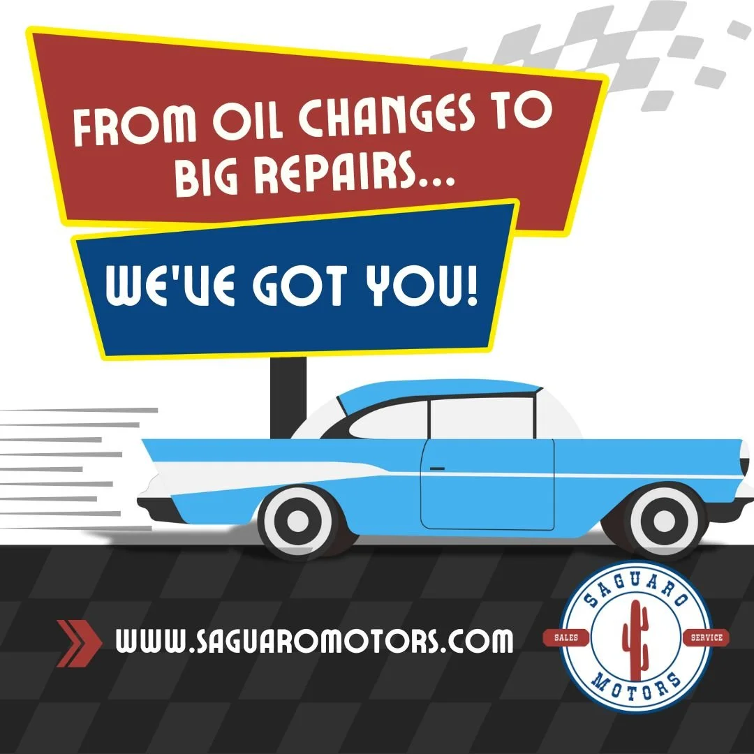 Your Trusted Shop for Every Mile 
Whether it’s a quick oil change, a brake replacement, or keeping your business vehicles on the road, Saguaro Motors has you covered. We’re local, honest, and focused on getting you back behind the wheel f