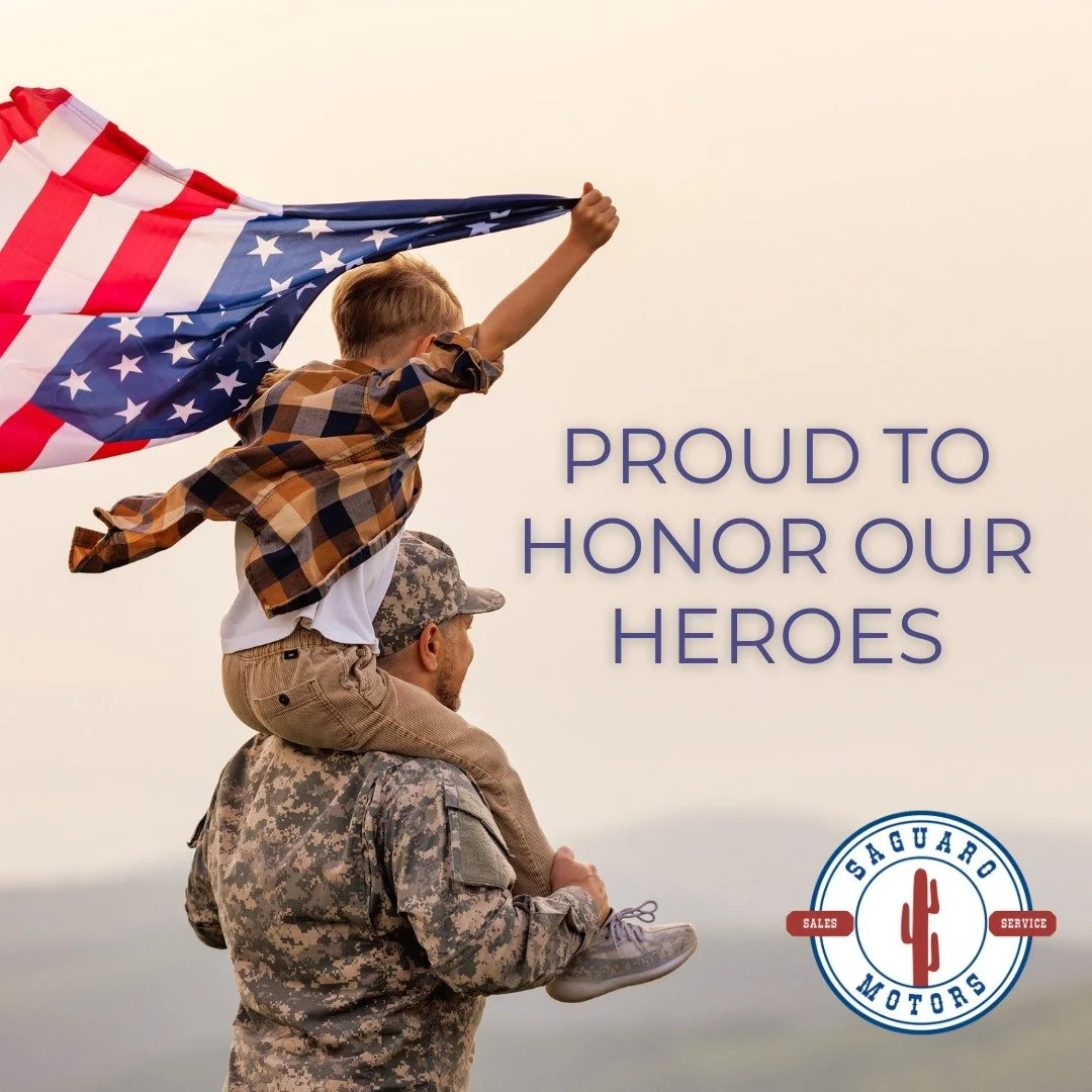 Today, we honor the brave men and women who have served our country. 
Your courage and sacrifice protect the freedoms we enjoy every day.
From all of us at Saguaro Motors, thank you for your service. ❤️🤍💙

#VeteransDay #ThankYouVeterans #ChandlerAZ
