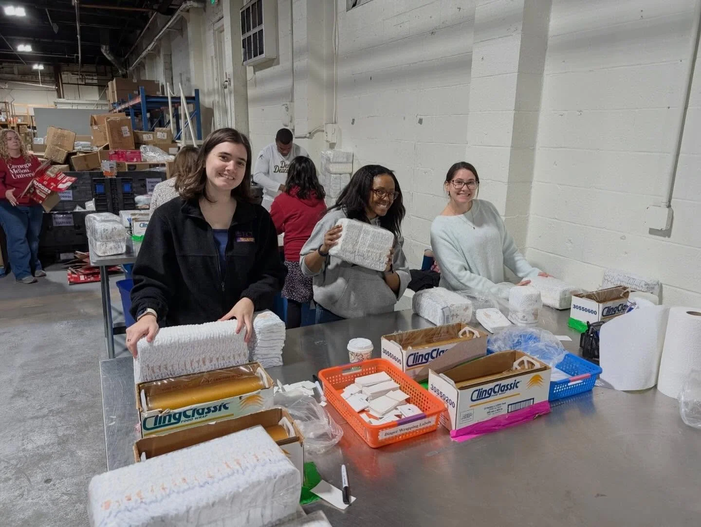 What an amazing Serve Day! 
Together, we made 261 pbj&rsquo;s for hungry folks in the community, prepped several items for upcoming weeks if the breakfast ministry, packaged 5000 diapers for parents in need, made 80 welcome back bags for FSK teachers