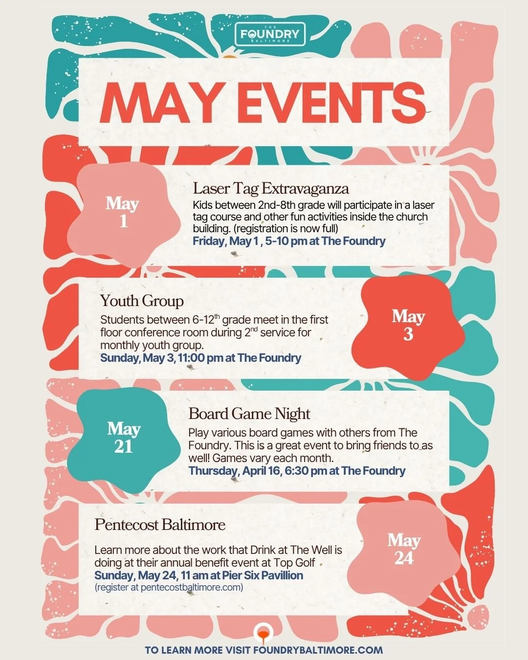Here's what's happening in May at The Foundry.