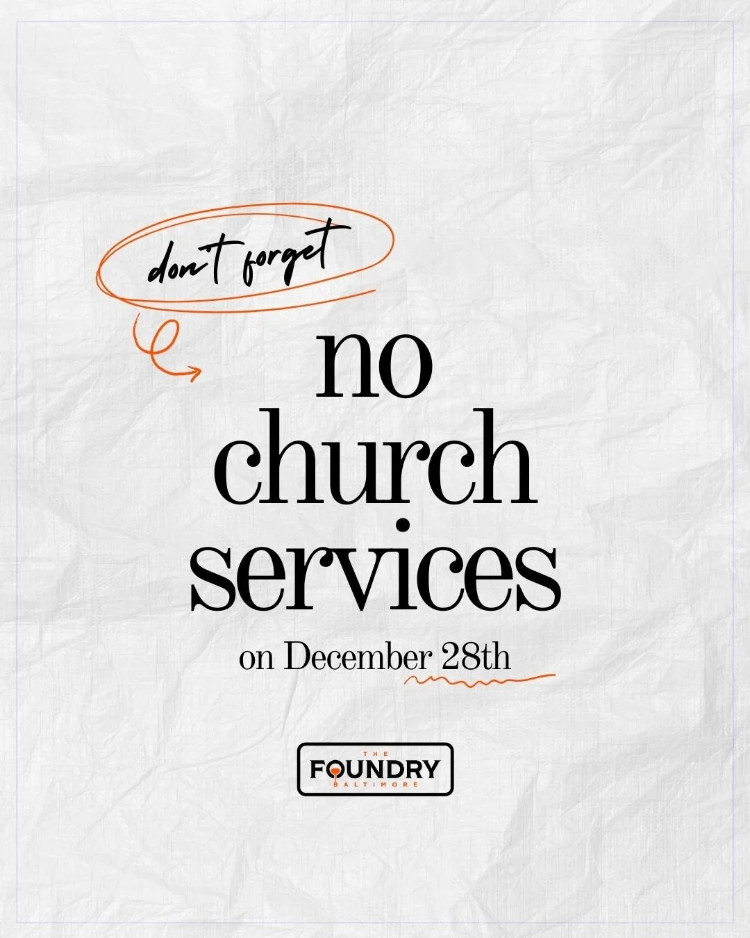 No Church Services on December 28