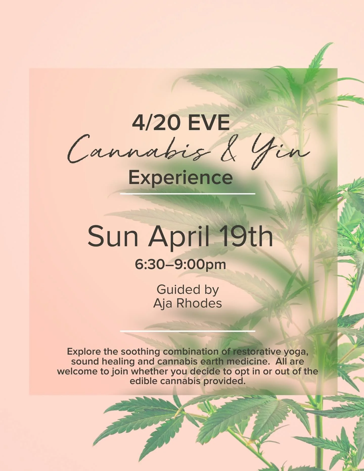 The all-around favorite Cannabis &amp; Yin is back for 4/20-eve. 🌿🌬️✨

Join Aja on Sunday 4/19 at 6:30pm for the most cozy, groovy, gooey, &amp; ganja-infused yoga experience. Need we say more?

#yinyoga #westloop #spirituallycurious #ganjayoga #42