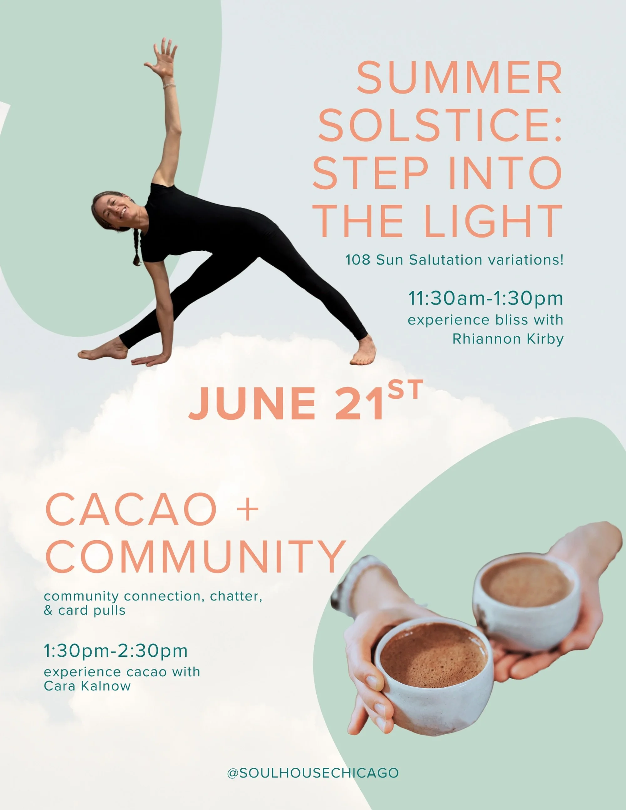 Feel that summertime buzz? It&rsquo;s in the air! Come celebrate the longest day of the year &amp; the official kick off to summer with traditional 108 sun A&rsquo;s guided by @rhiannonkyoga! ☀️

Stay after or drop in for Community Cacao &amp; Cards 