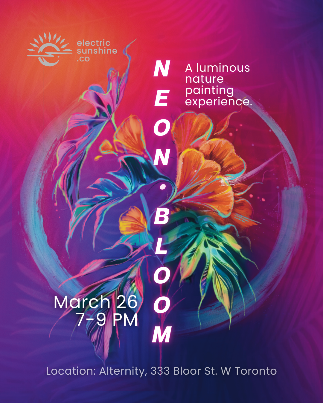 Neon Bloom: A Luminous Nature Painting Experience