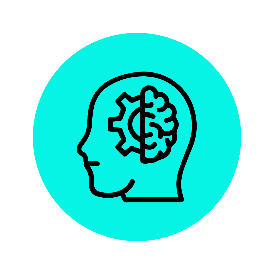 Brain in head outline - Student centered learning - performance academy