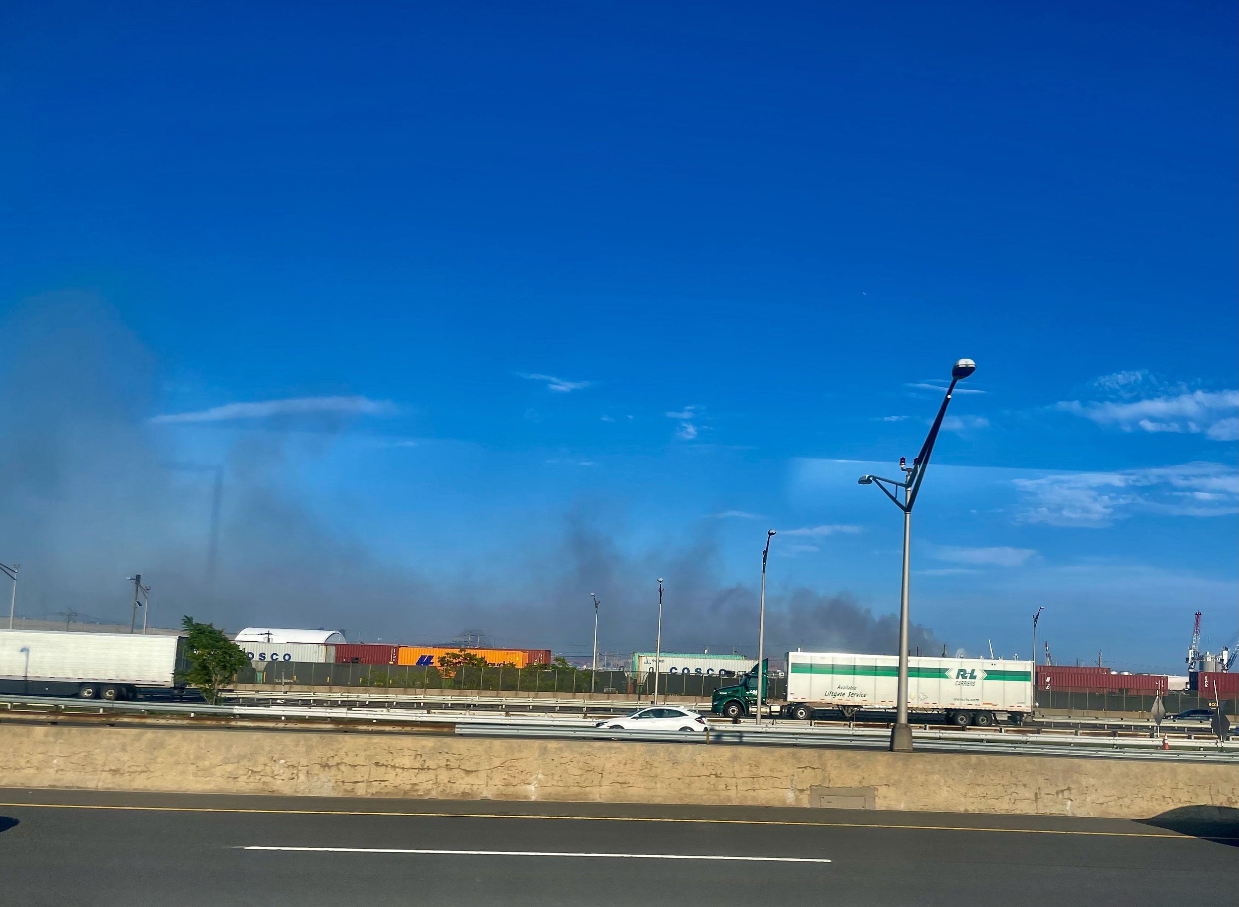 Port Newark Fire Still Smoking