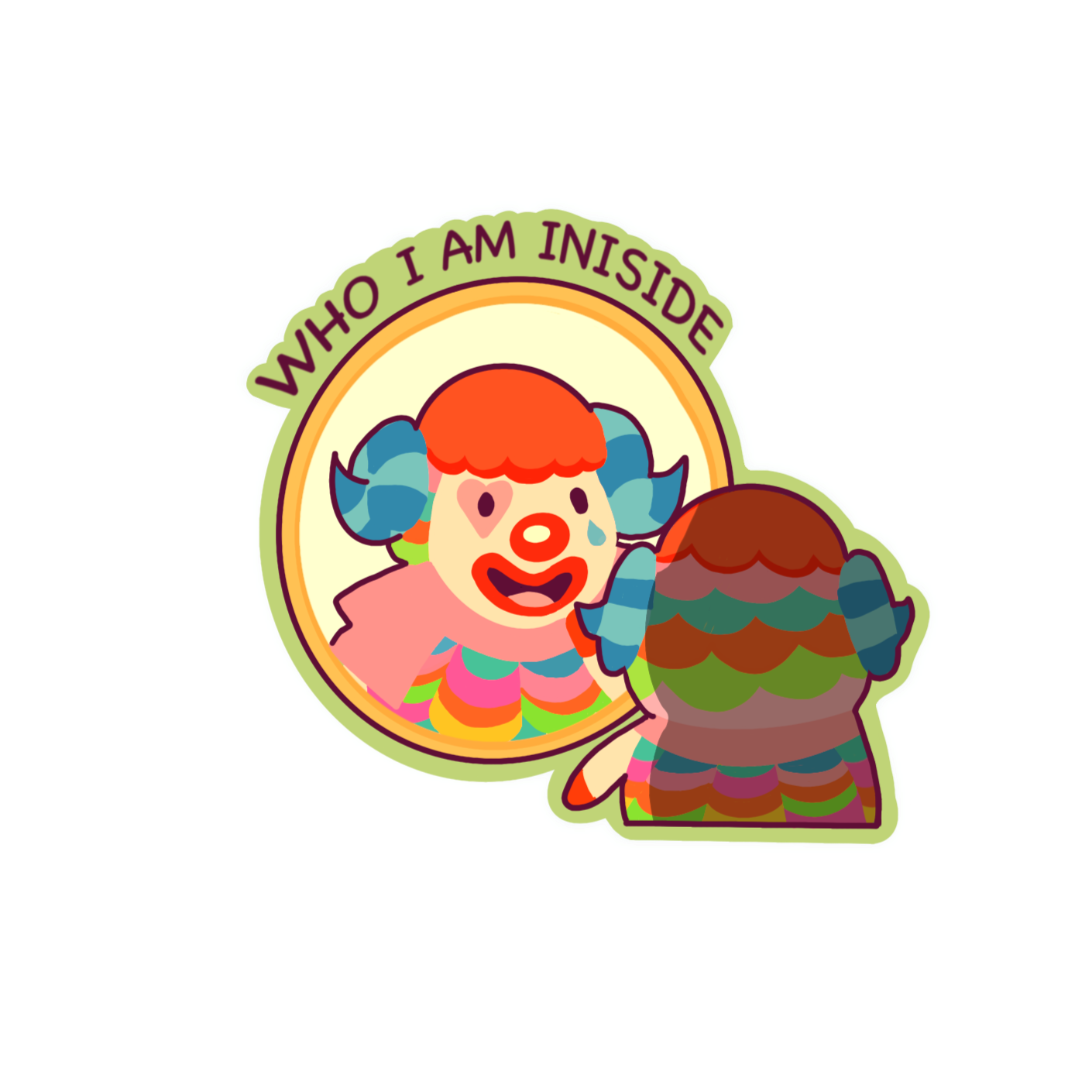 Silly Cute Clown Sticker
