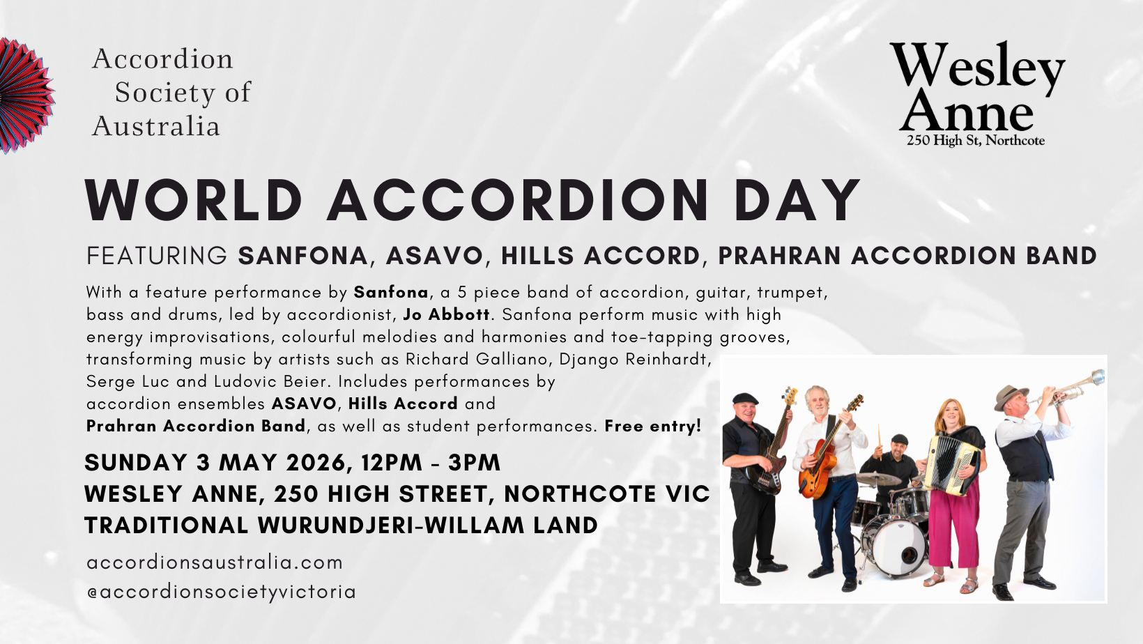 ASA Victoria - World Accordion Day 2026