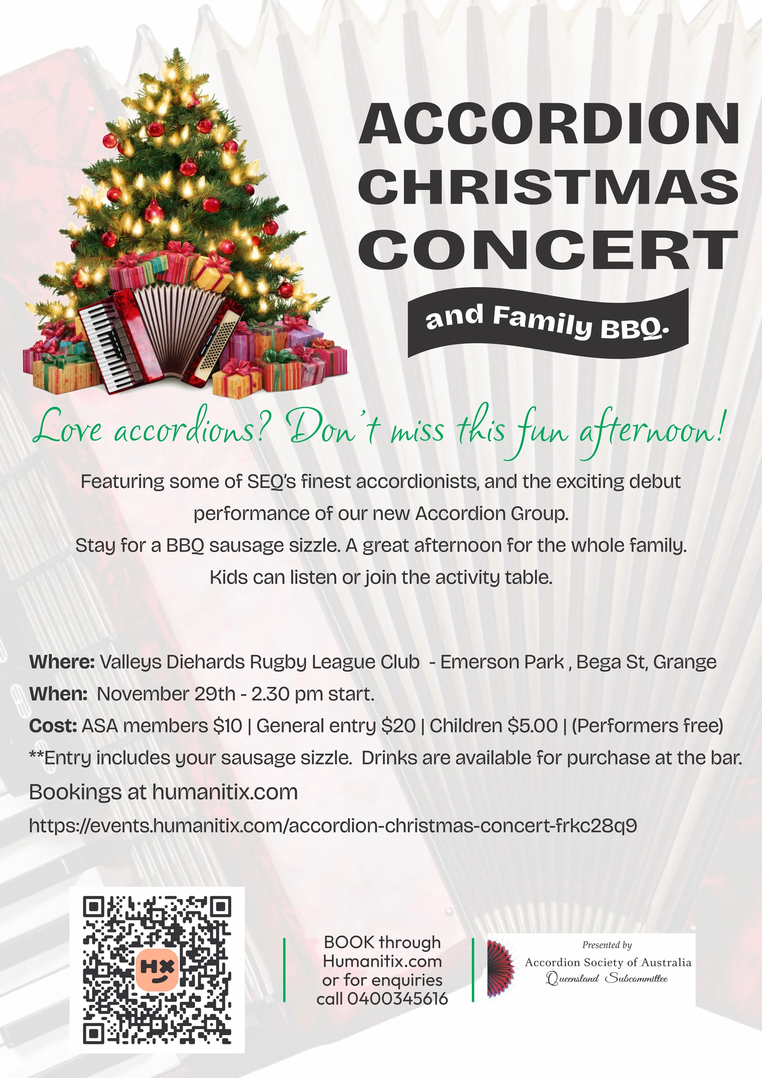 ASA QLD - Accordion Christmas Concert and Family BBQ