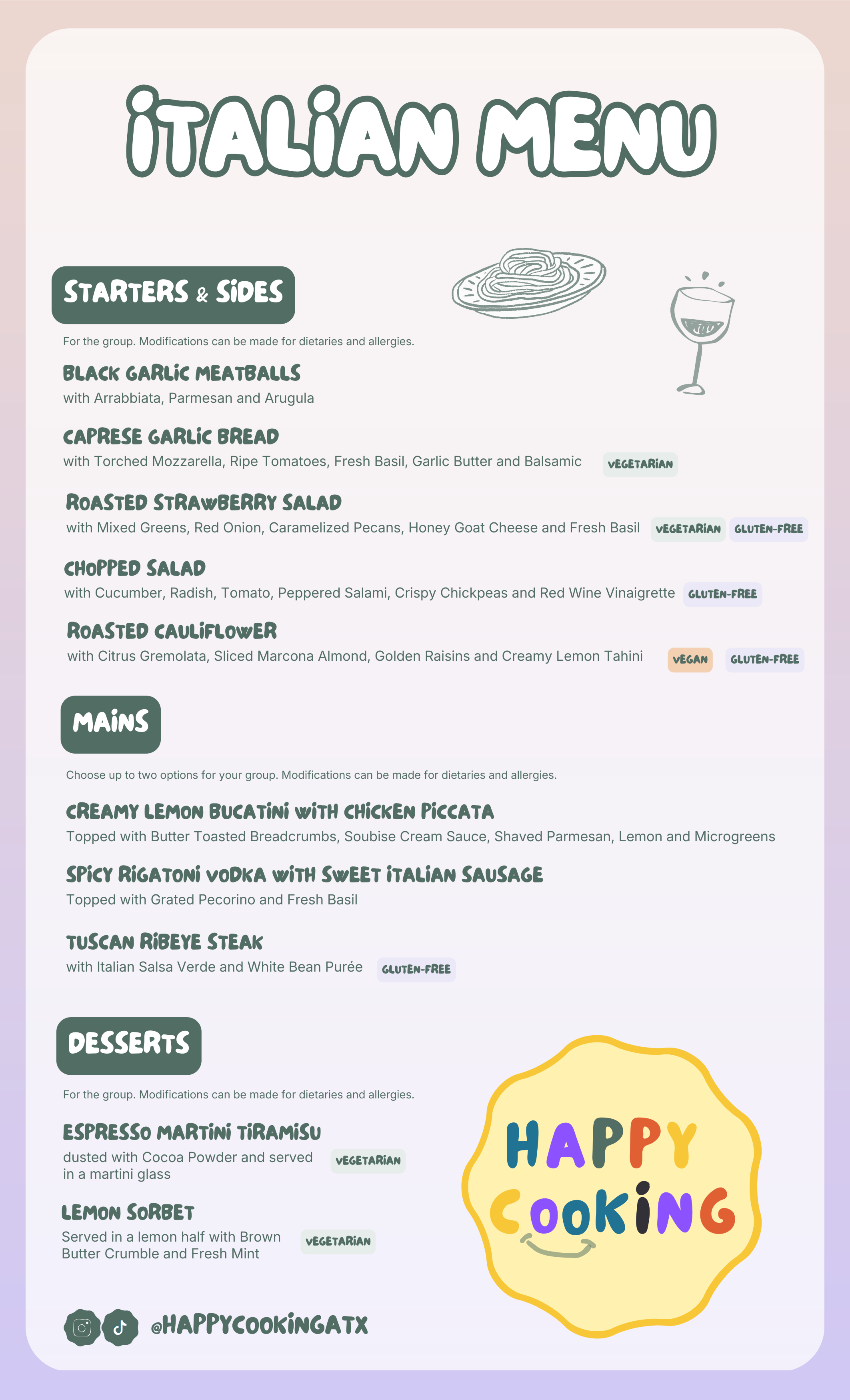 Austin Italian Dinner