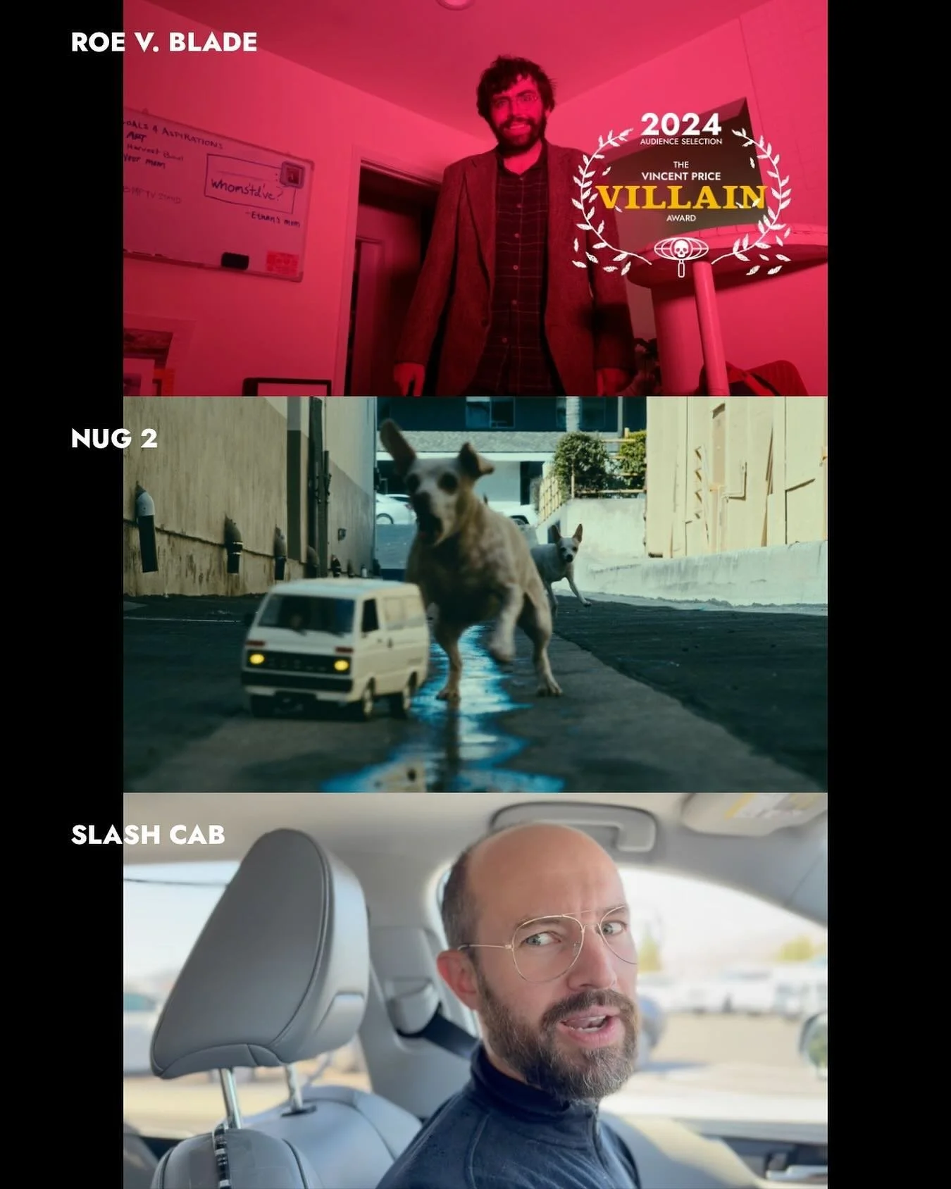 And the award goes to&hellip;

Roe v. Blade

&ldquo;Roe v. Blade&rdquo; received the audience&rsquo;s &ldquo;Villain&rdquo; award.

&ldquo;Nug 2&rdquo; and &ldquo;Slash Cab&rdquo; were close behind with the 2nd and 3rd most audience votes.