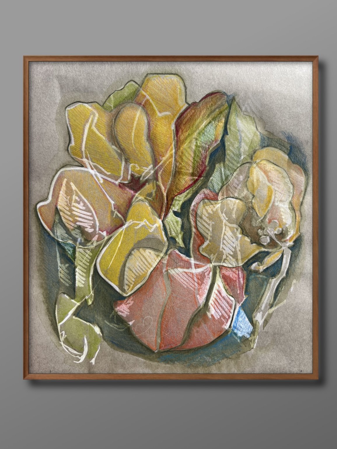 Mixed Media Floral Drawing I