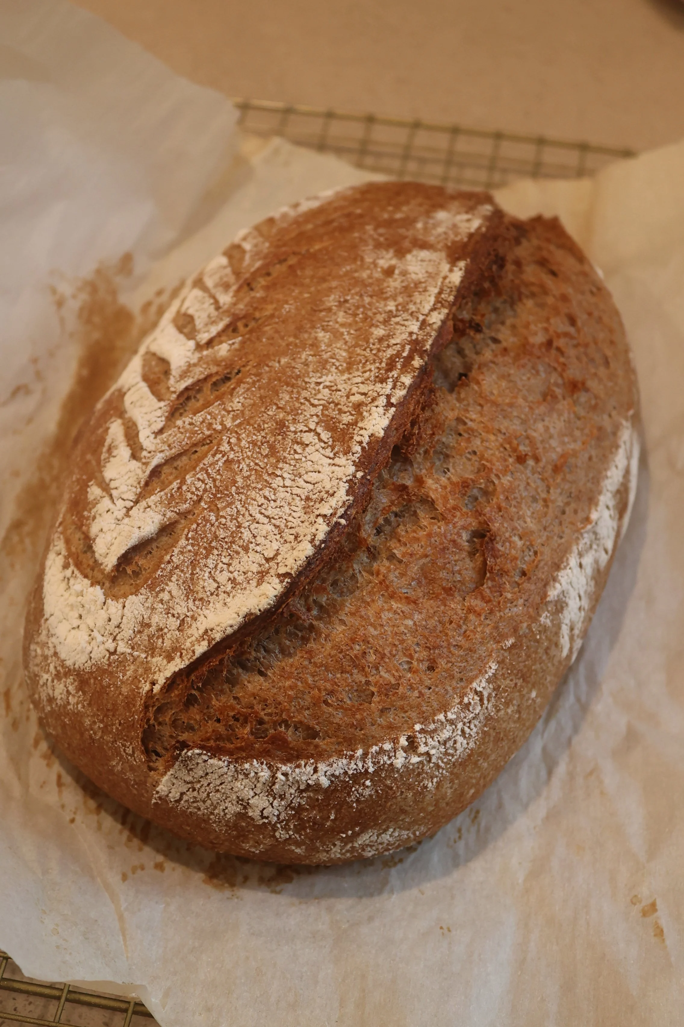Freshly Milled Wheat + Rye Sourdough Bread