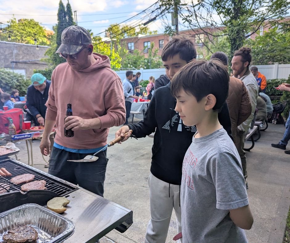Backyard BBQ success! The most burgers we've ever grilled at Ashreynu. We gathered, we flipped, we hung out, we drank beer and had a great time celebrating Lag BaOmer, each other, and being Jewish.

We're getting closer to summer, and these community