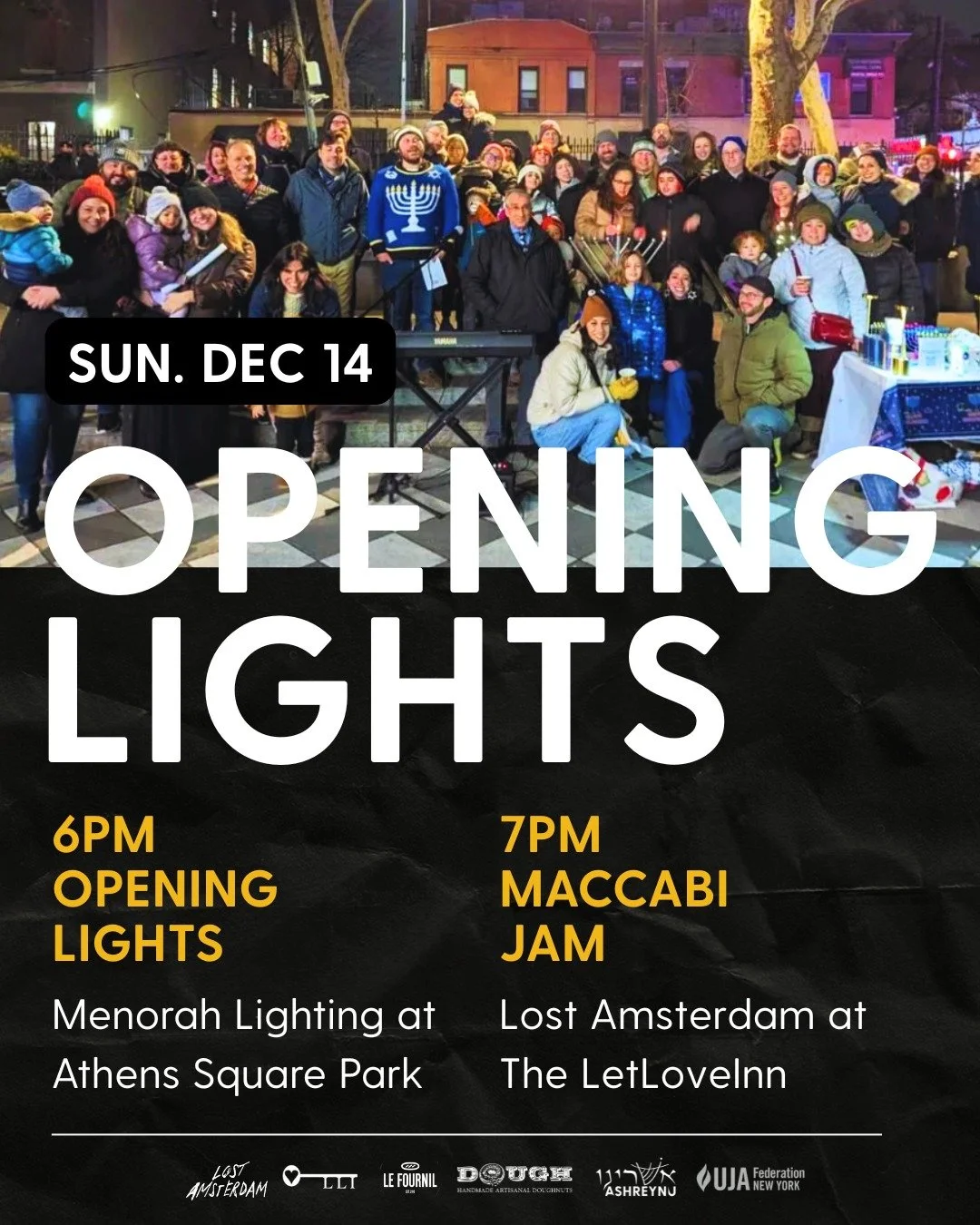 Chanukah is starting! Join us for the first night (maybe in the snow?) to light up Astoria with a menorah lighting at Athens Square Park. We'll have hot cocoa and sufganiyot/donuts donated by @lefournilnyc and
@doughdoughnuts to keep you warm! 

Keep