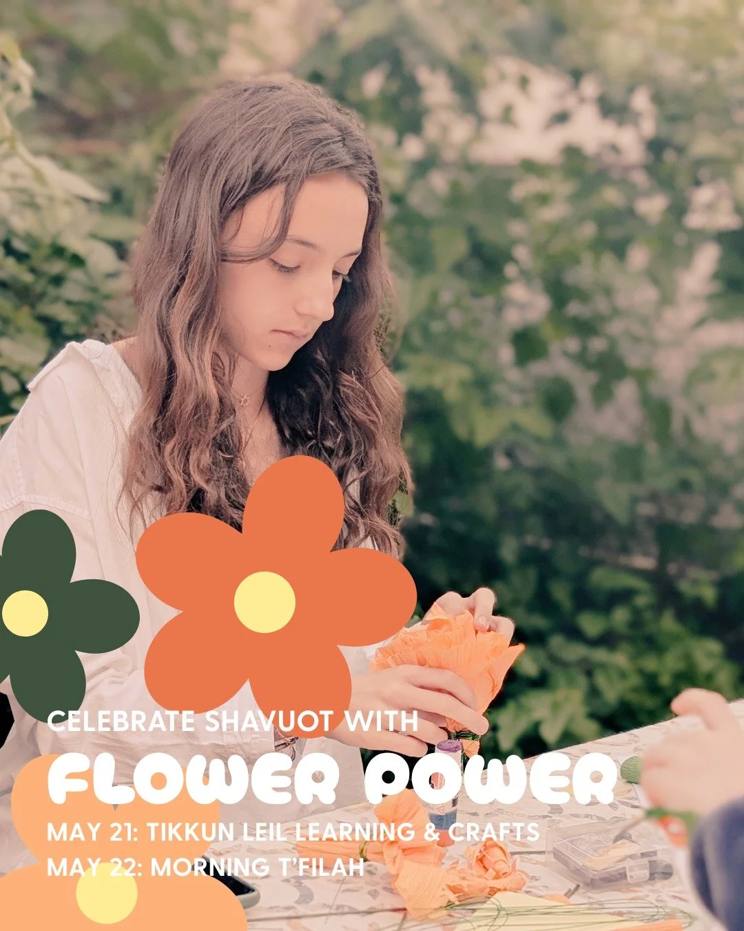 Shavuot is here! Join us tonight for Tikkun Leil Shavuot with a flower craft with the magical @elnersid and night of learning (and cheesecake, obv) and tomorrow morning for t'filah and music (and cheesecake, obv). 

We'll be inside due to the 🌧️ sit