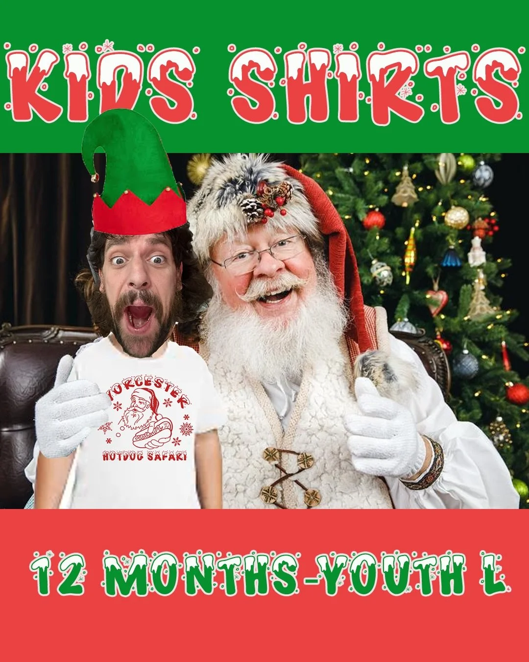 Don't think we forgot about the children this year! This year we will have Santa Dog shirts in sizes 12 months all the way up to Youth L for all those good little doggies in your life! AVAILABLE IN PERSON DECEMBER 14TH AT CONEY ISLAND CANNED FOOD DRI