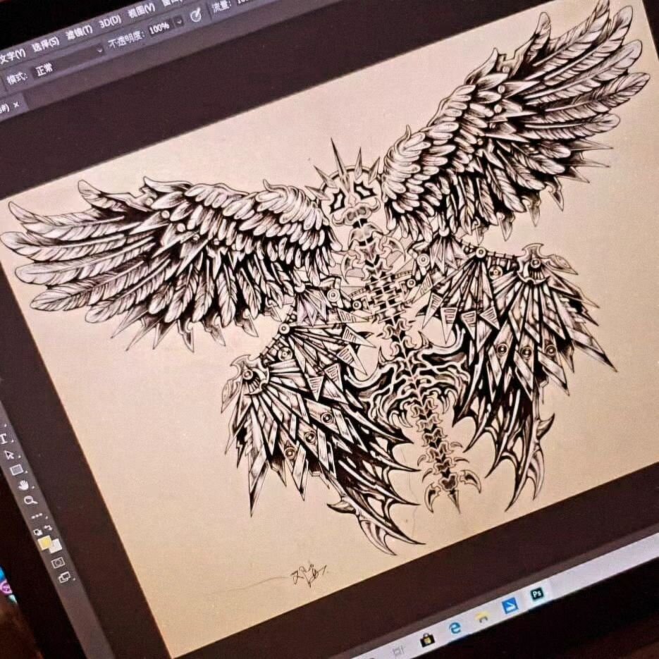 Mechanical Wings (iron wings) Tattoo design is available! 

More information please content us or send email to Gypsykingstattoos@gmail.com or dengken1988@gmail.com.

Thank you very much

#mechanicaltattoo #ironwings #tattoostyle #tattoos #tattoo #ta