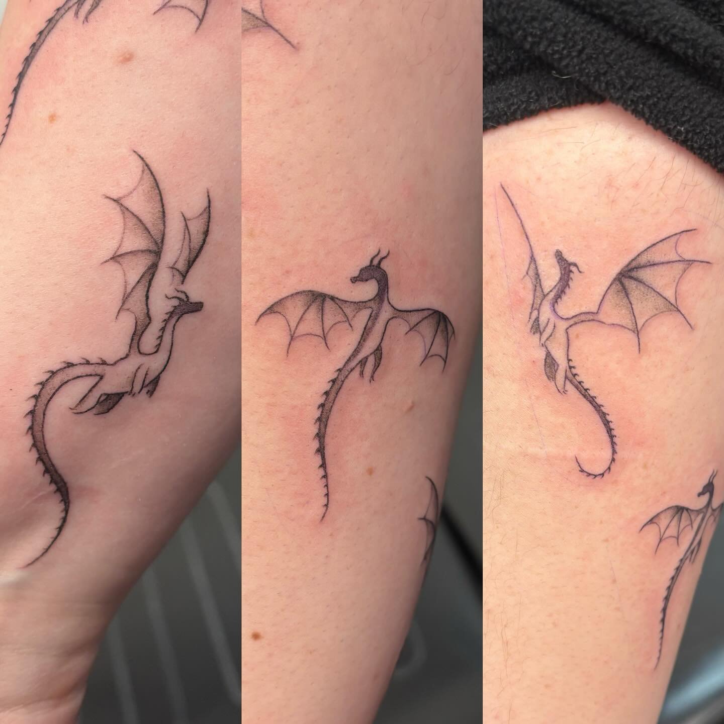 These dragons were so much for to work on, having them fly up the arm is such a cute idea!🐉

Thank you for the trust!

My books are open!

#finelinetattoo #dragontattoo #michigantattooers #michigantattooartist #whitneyroseink #tattoo #tattooideas #b